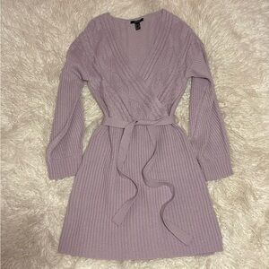 Forever 21 Lilac Knit Wrap Dress